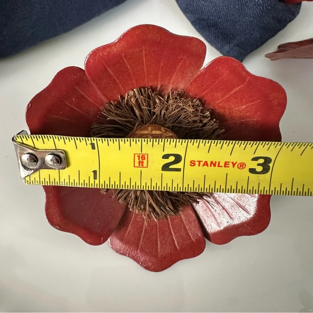 Pier 1 Imports Vintage Poppy Flower Napkin Rings-VINTAGE- Drama for the Table